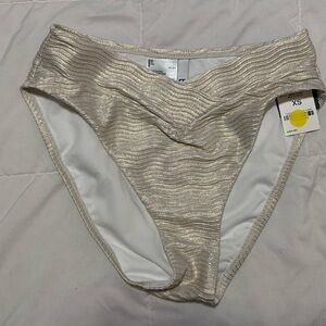 Bar III Metallic Champagne Cream Bikini Bottoms
